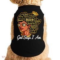 God Says I Am Black History Proud Black Afro Juneteenth Cool Gift Doggie Tank thumb 0