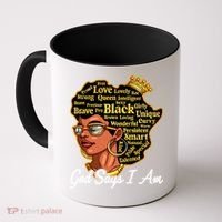 God Says I Am Black History Proud Black Afro Juneteenth Cool Gift Coffee Mug thumb 0