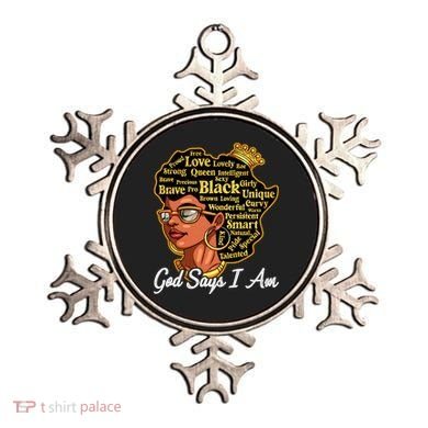 God Says I Am Black History Proud Black Afro Juneteenth Cool Gift Ornament