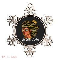 God Says I Am Black History Proud Black Afro Juneteenth Cool Gift Ornament thumb 0