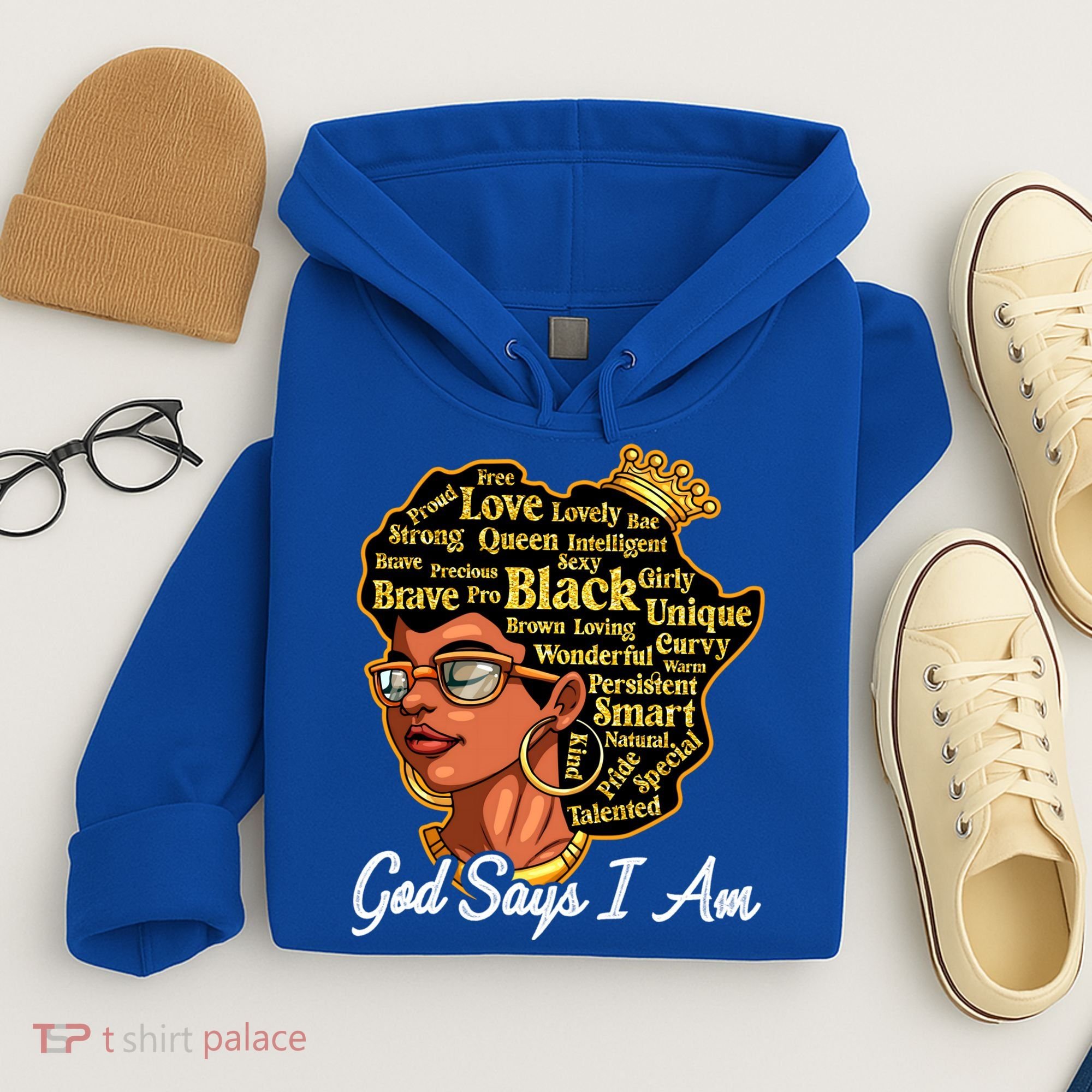 God Says I Am Black History Proud Black Afro Juneteenth Cool Gift Hoodie