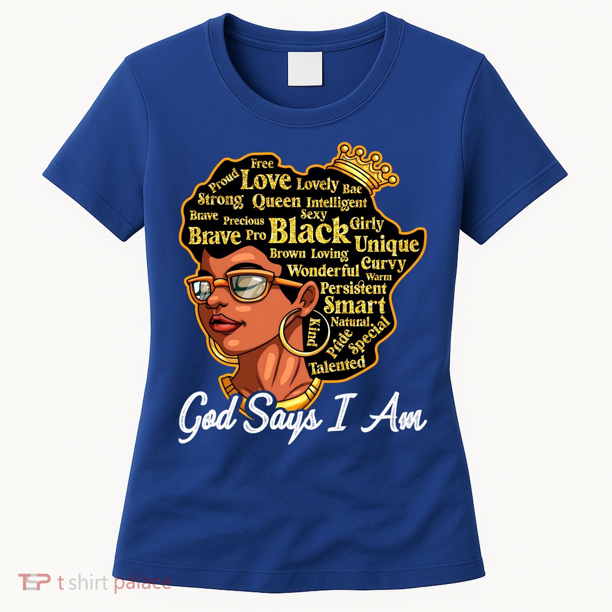 God Says I Am Black History Proud Black Afro Juneteenth Cool Gift Women's T-Shirt