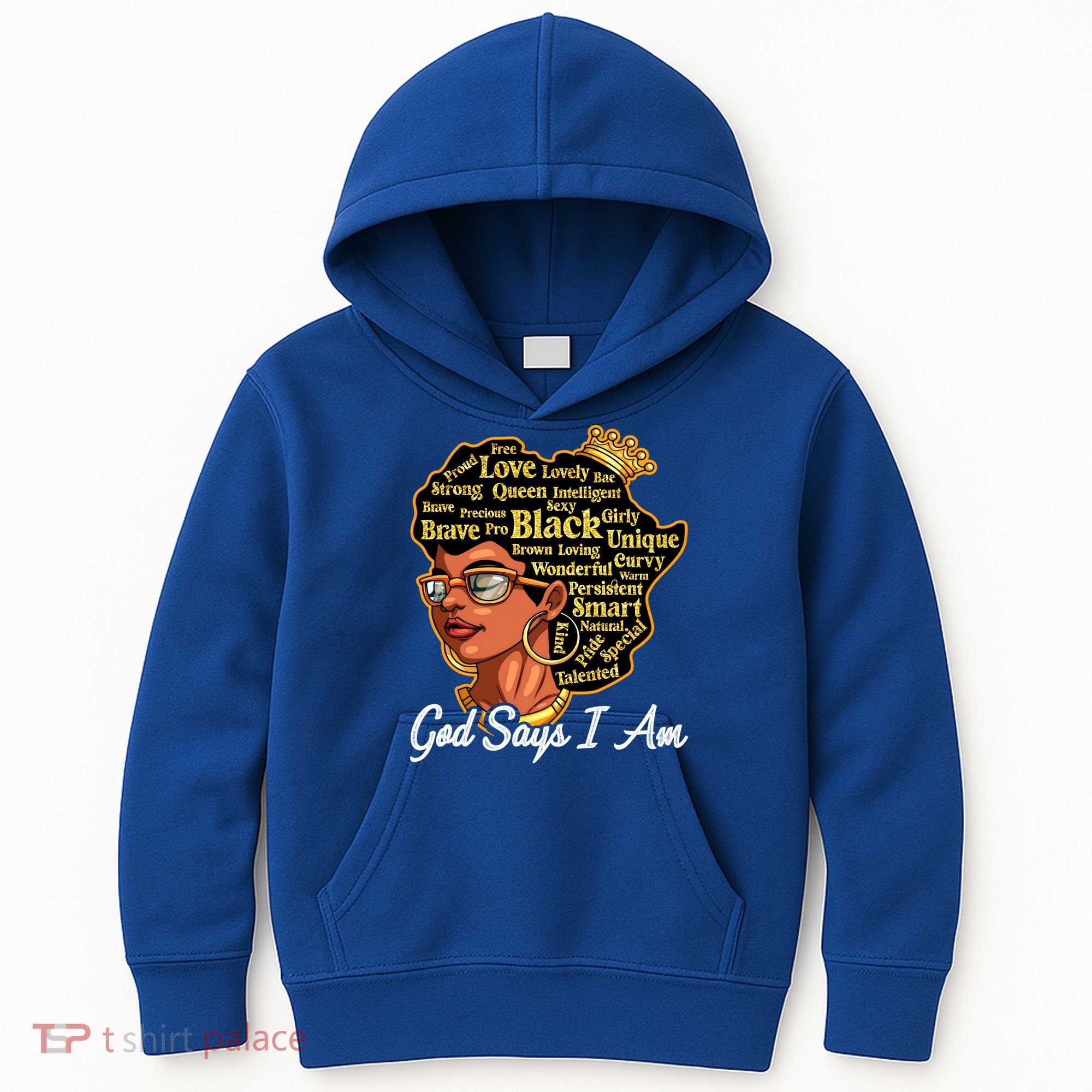God Says I Am Black History Proud Black Afro Juneteenth Cool Gift Kids Hoodie