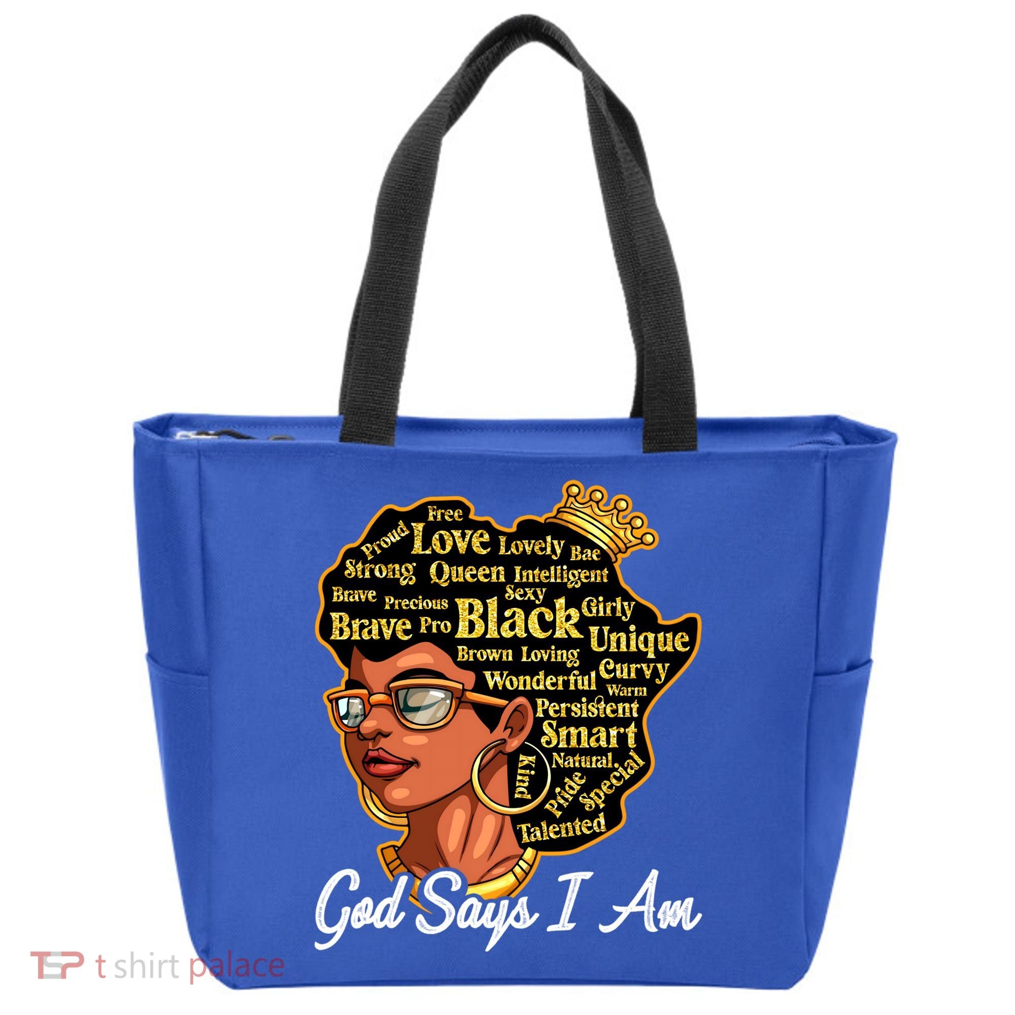 God Says I Am Black History Proud Black Afro Juneteenth Cool Gift Tote Bag