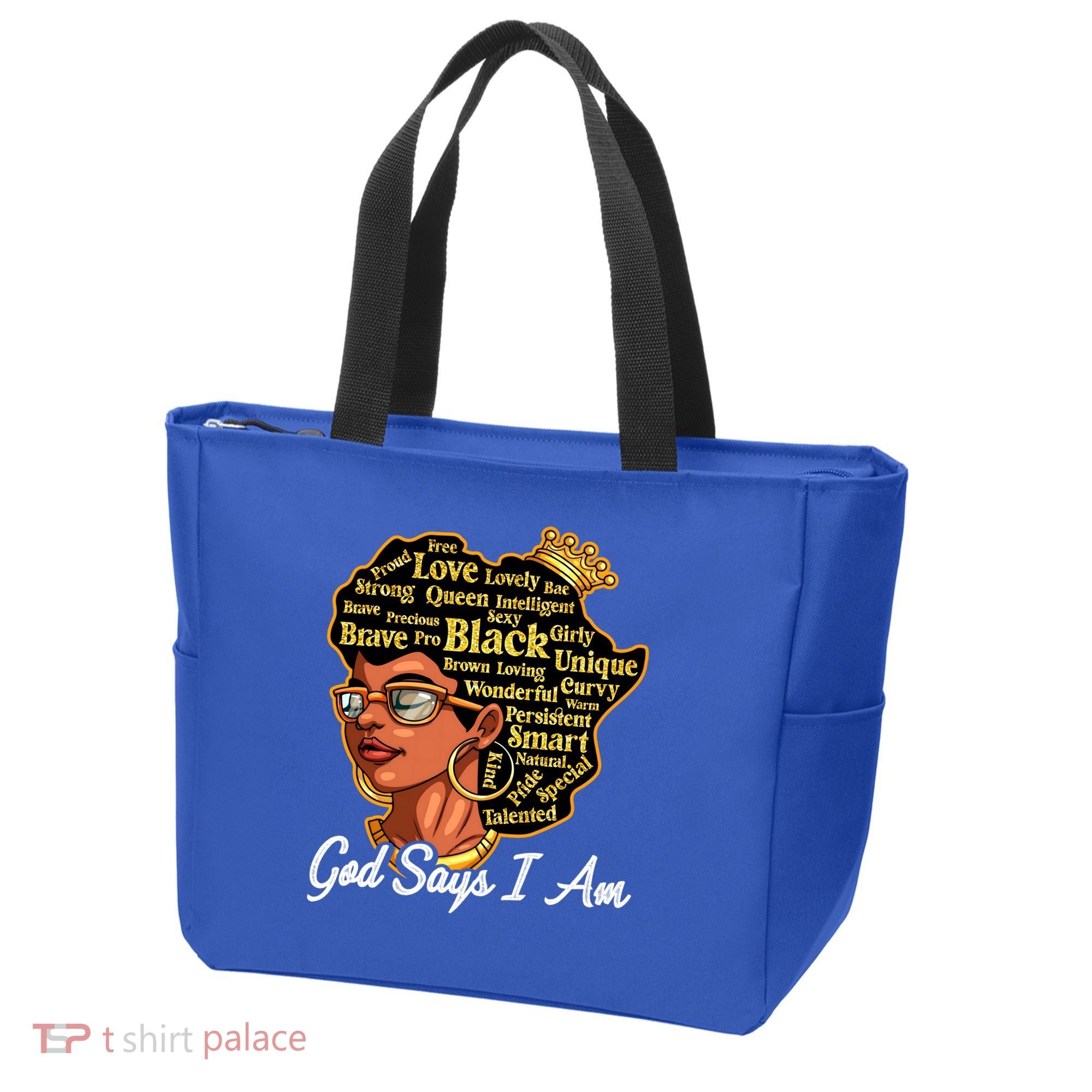 God Says I Am Black History Proud Black Afro Juneteenth Cool Gift Tote Bag