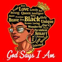 God Says I Am Black History Proud Black Afro Juneteenth Cool Gift Santa Hat thumb 1