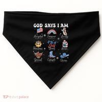 God Says I Am Funny July 4th Bible Verse Christian USA-Made Doggie Bandana thumb 0