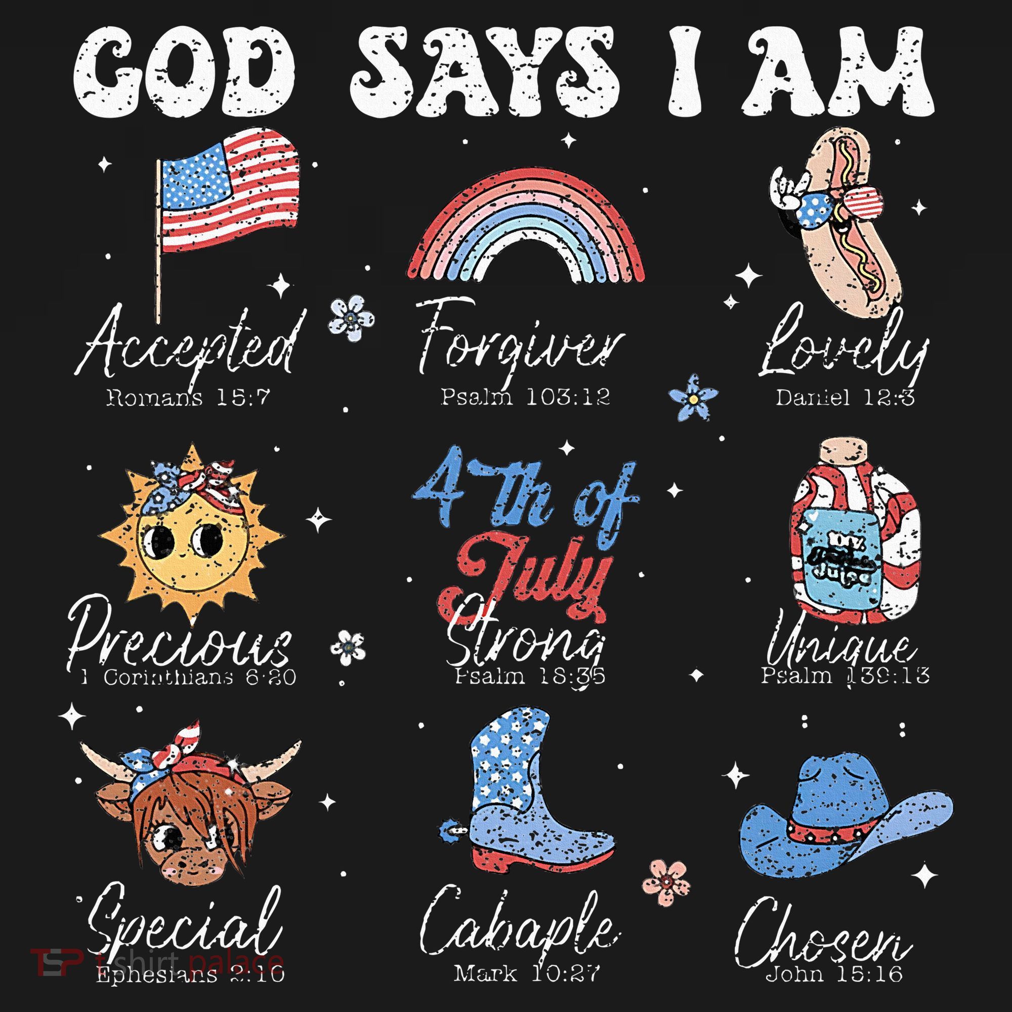 God Says I Am Funny July 4th Bible Verse Christian Hoodie