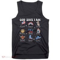 God Says I Am Funny July 4th Bible Verse Christian Tank Top thumb 0