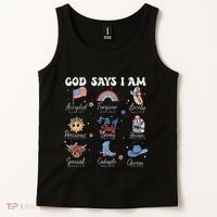 God Says I Am Funny July 4th Bible Verse Christian Tank Top thumb 2