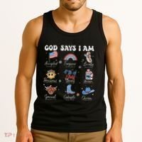 God Says I Am Funny July 4th Bible Verse Christian Tank Top thumb 3