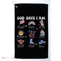 God Says I Am Funny July 4th Bible Verse Christian Golf Towel thumb 0
