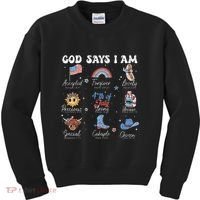 God Says I Am Funny July 4th Bible Verse Christian Kids Sweatshirt thumb 0