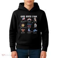 God Says I Am Funny July 4th Bible Verse Christian Kids Hoodie thumb 4