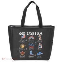 God Says I Am Funny July 4th Bible Verse Christian Tote Bag thumb 0