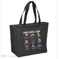 God Says I Am Funny July 4th Bible Verse Christian Tote Bag thumb 2