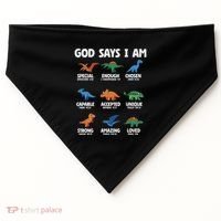 God Says I Am Dinosaur Lover Christian USA-Made Doggie Bandana thumb 0