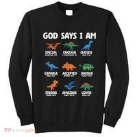 God Says I Am Dinosaur Lover Christian Sweatshirt thumb 0