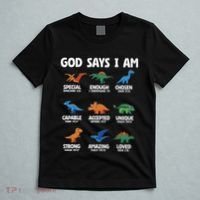 God Says I Am Dinosaur Lover Christian T-Shirt thumb 5