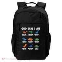 God Says I Am Dinosaur Lover Christian Backpack thumb 0