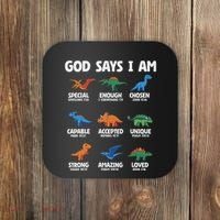 God Says I Am Dinosaur Lover Christian Coaster thumb 0
