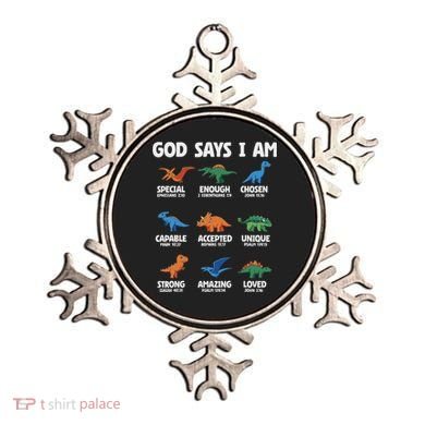 God Says I Am Dinosaur Lover Christian Ornament