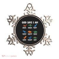 God Says I Am Dinosaur Lover Christian Ornament thumb 0