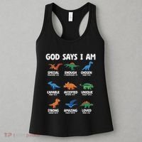 God Says I Am Dinosaur Lover Christian Women's Tank Top thumb 3