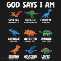 God Says I Am Dinosaur Lover Christian Baby Bodysuit thumb 2