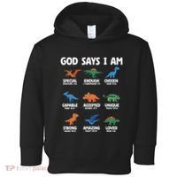 God Says I Am Dinosaur Lover Christian Toddler Hoodie thumb 0