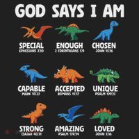 God Says I Am Dinosaur Lover Christian Golf Towel thumb 3