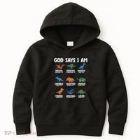 God Says I Am Dinosaur Lover Christian Kids Hoodie thumb 0