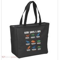 God Says I Am Dinosaur Lover Christian Tote Bag thumb 2