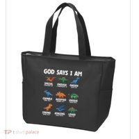 God Says I Am Dinosaur Lover Christian Tote Bag thumb 3