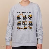God Says I Am... Construction Trucks Bible Verses Women's Sweatshirt thumb 0