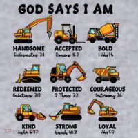 God Says I Am... Construction Trucks Bible Verses Women's Sweatshirt thumb 2