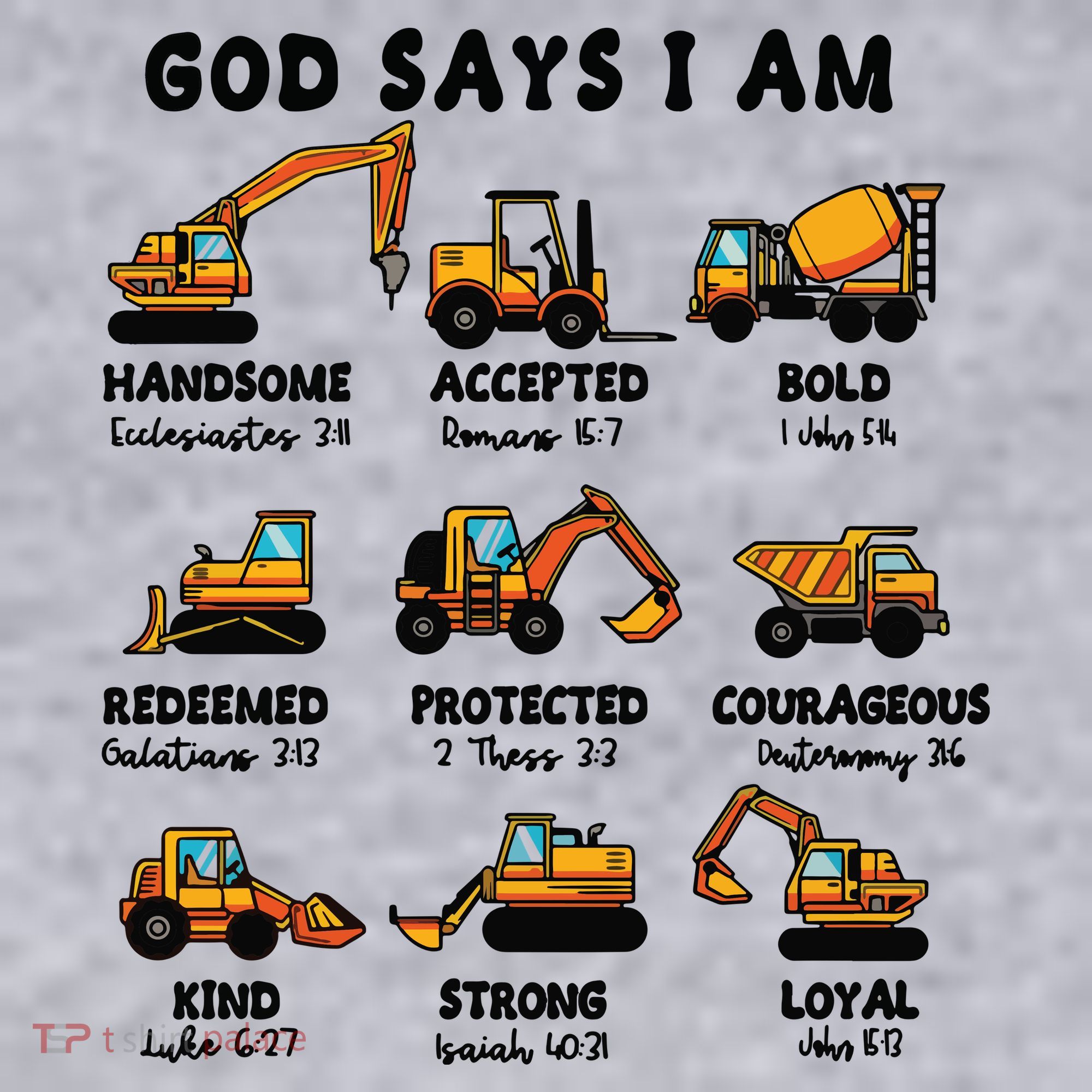 God Says I Am... Construction Trucks Bible Verses Women's Sweatshirt