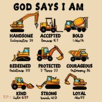 God Says I Am... Construction Trucks Bible Verses Tote Bag thumb 4