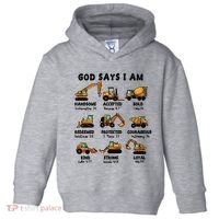 God Says I Am... Construction Trucks Bible Verses Toddler Hoodie thumb 0