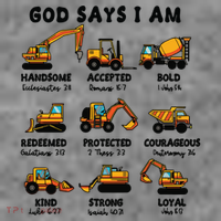 God Says I Am... Construction Trucks Bible Verses Toddler Hoodie thumb 2
