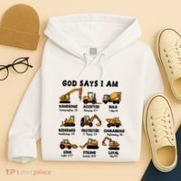 God Says I Am... Construction Trucks Bible Verses Hoodie thumb 4