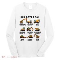 God Says I Am... Construction Trucks Bible Verses Long Sleeve Shirt thumb 0