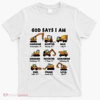 God Says I Am... Construction Trucks Bible Verses T-Shirt thumb 0