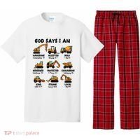 God Says I Am... Construction Trucks Bible Verses Pajama Set thumb 0