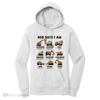 God Says I Am... Construction Trucks Bible Verses Women's Hoodie thumb 0