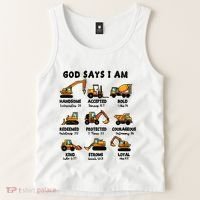 God Says I Am... Construction Trucks Bible Verses Tank Top thumb 2