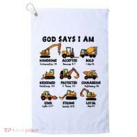 God Says I Am... Construction Trucks Bible Verses Golf Towel thumb 0