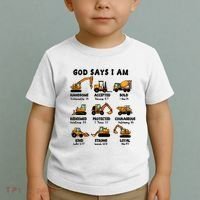 God Says I Am... Construction Trucks Bible Verses Toddler T-Shirt thumb 2