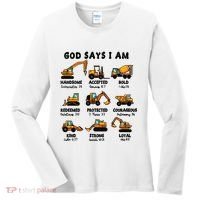 God Says I Am... Construction Trucks Bible Verses Women's Long Sleeve Shirt thumb 0