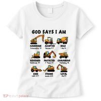 God Says I Am... Construction Trucks Bible Verses Women's T-Shirt thumb 0